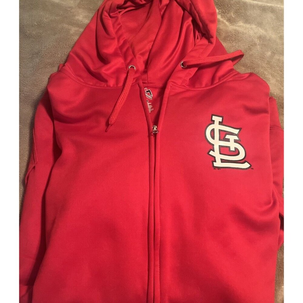 MAJESTIC ST. LOUIS CARDINALS MEN'S FULL-ZIP JACKET- Mens 6XL